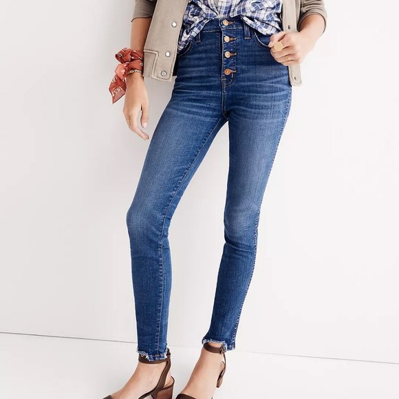 Madewell Jeans | Size 25 | Button Front 10” High Riser Skinny Jeans - Picture 1 of 7